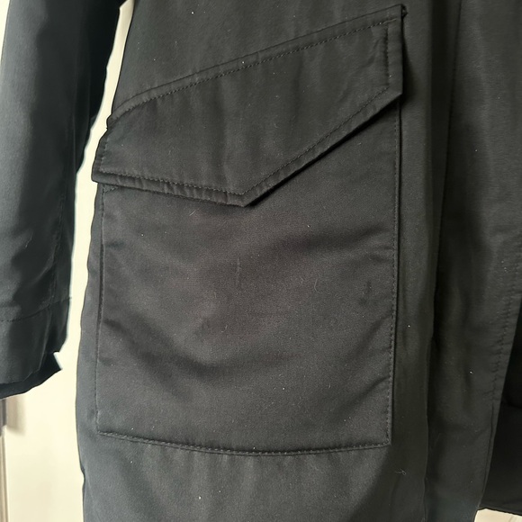 Abercrombie and fitch black jacket medium fur hood - Picture 2 of 6